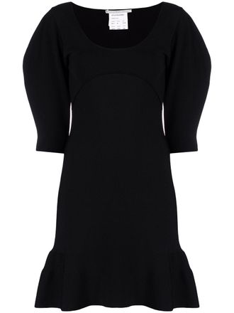 Stella McCartney scoop-neck puff-sleeve knitted dress - women - Viscose - 36 - Black