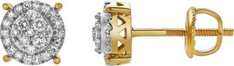LuvMyJewelry Oralith 10K Yellow Gold Cluster Diamond Unisex Earrings - 0.24 Cts at Nordstrom