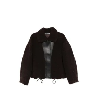 Sportmax Faux-shearling Buckled-collar Jacket