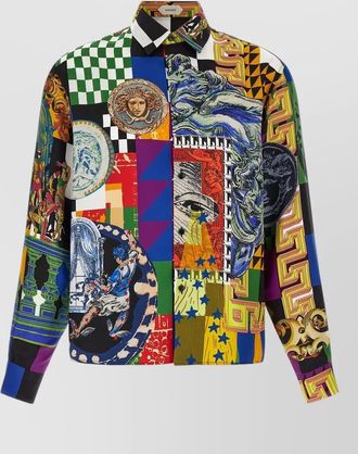 Versace silk printed long-sleeve shirt