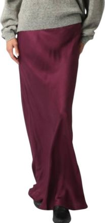 Olivaceous Kaiya Satin Maxi Skirt In Deep Purple