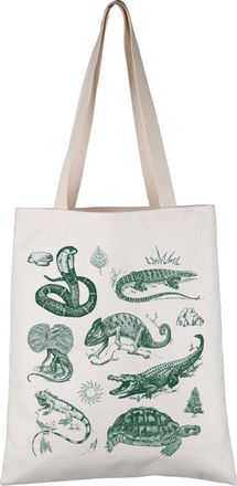Generic PYOUL Reptile Lover Gift Reptile Design Tote Bag Lizard Snake Turtle Collection Handbag Reptile Owner Breeder Gift (Reptile Design Tote)