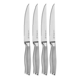 J.A. Henckels International Modernist Steak Knife Set of 4, Silver, Stainless Steel