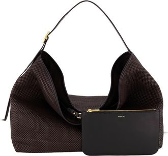 Vince Medium Vivian Woven Leather Hobo Bag in Cacao at Nordstrom