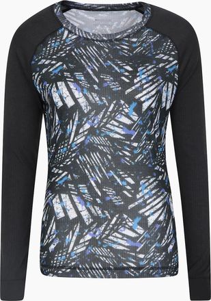 Mountain Warehouse Womens Mountain Warehouse Womens/Ladies Talus Printed Thermal Top - Grey - Size: 12