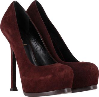 Saint Laurent Womens Suede Tribtoo Platform Pump (Authentic Pre-Loved)