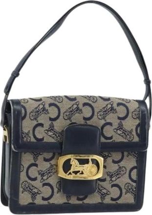 Celine Pre-owned Shoulder Bags, female, Blue, Size: ONE SIZE Pre-owned Vintage Canvas Shoulder Bag