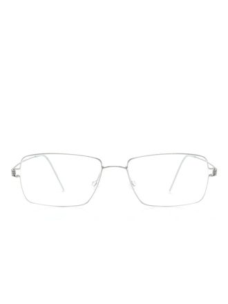 Lindberg rectangle-frame glasses - unisex - Titanium - 54 - Silver