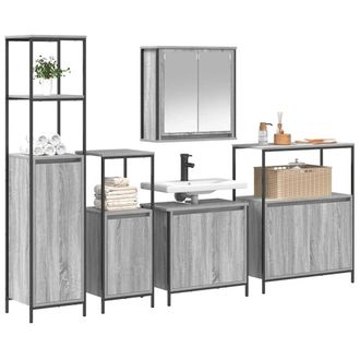 Berkfield Home Modern 5-Piece Bathroom Furniture Set in Grey Sonoma Engineered Wood