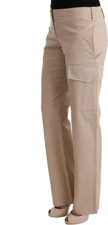 Ermanno Scervino Womens Beige Cotton Wool Regular Fit Pants