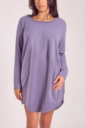 iCollection Waffle Knit Relaxed Sleep Dress in Orchid at Nordstrom, Size X-Small