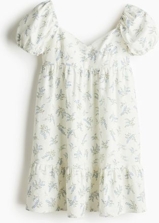 H&M Kleid mit Puffärmeln - White