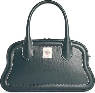 Bally Unda Algenfarbene Granat-Lear-Tasche