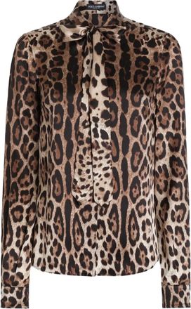 Dolce & Gabbana leopard-print blouse - women - Silk - 38 - Brown