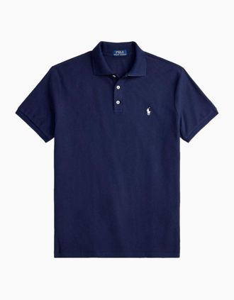 Polo Ralph Lauren Mens Polo Ralph Lauren Honeycomb Texture Polo Shirt 005 Cruise Navy - Size: 44