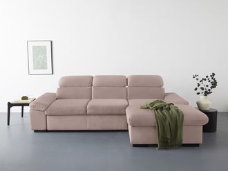 Cotta Ecksofa »Lola L-Form mit Kopfteilfunktion & Hocker« wahlweise mit Bettfunktion, Bettkasten & Armteilverstellung
