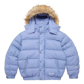 SUPREME FW25 Facemask 700-Fill Down Puffer Jacket Light Blue SUP-FW25-073-BLU