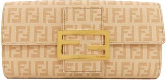 Fendi Zucchino Beige Zucchino Long Wallet (Bi-Fold) (Pre-Owned)