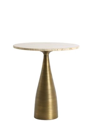 Light & Living Mesa Auxiliar Marr&oacute;n De Metal Acogedora Light & Living Bahia