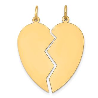 Diamond2Deal 10k Yellow Gold 2 piece Heart Charm Set
