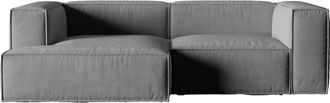 MICADONI Modulares 3-Sitzer Design Ecksofa Nuria mit Eckteil links - Samtbezug