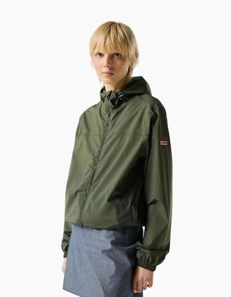 Hunter Womens Hunter Hunter Packable Rain Unisex Adults Green Rain Jacket - Size: 10/8
