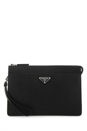 Prada Black Leather Clutch