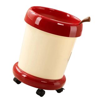 OEM Cubo De Basura Con Ruedas Que Ahorra Espacio - Rojo Tiene Ruedas