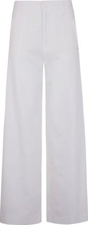 High straight-leg trousers - White
