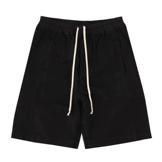 Rick Owens Casual Shorts, male, Black, Size: L Wide Pusher Shorts