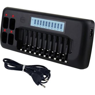 OEM Cargador De Bater&iacute;as Lcd - Cargador Inteligente Universal De 14 Ranuras Para Bater&iacute;as Aa/aaa Ni-mh Con Funci&oacute;n De Descarga -crezuo