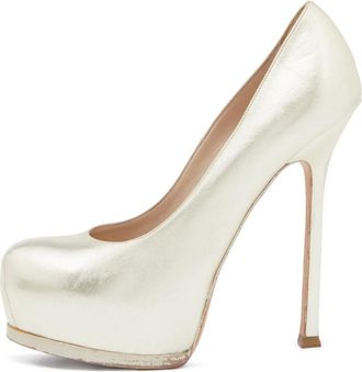 Saint Laurent 150mm leather pumps - Gold