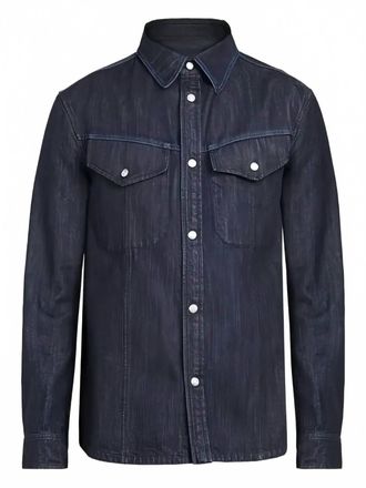 Ferragamo Mens Flap-Pocket Cotton Jacket In Blue
