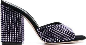 PARIS TEXAS Sandaal met Kristallen - Dames - Muiltjes - Zwart - 38 1/2 EU - Leer - Schoenen
