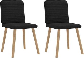 vidaXL Sillas de comedor 2 unidades tela negro Vidaxl