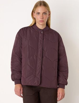 Whistles Ida Quilted Coat in Burgundy at Nordstrom, Size X-Small