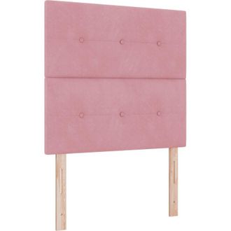 vidaXL Box Spring Bed with Mattress Pink 90 x 190 cm Velvet Vidaxl