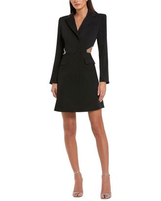 Mac Duggal Crepe Blazer Rhinestone Trim Mini Dress