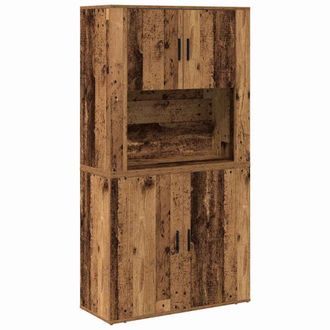 Berkfield Home Highboard Old Wood 80x33x150 cm Engineered Wood in Brown | Size: 80 x 33 x 150 cm