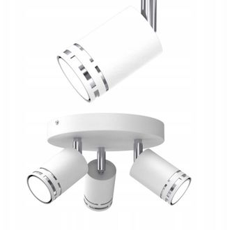 OEM L&aacute;mpara De Techo Cromada Blanca M&oacute;vil Led Gx53 Reflector Punto Pulido