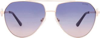 Guess Gradient Blue Pilot Ladies Sunglasses GF6140 32W 62