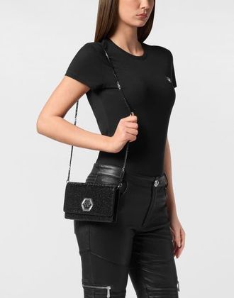 Philipp Plein Suede Mini Shoulder Strass Hexagon Women in Black at Nordstrom