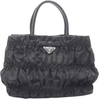 Prada Pre-owned Tessuto Gaufre Nylon Leather Handbag - Dames - Vintage Handtas - Zwart - ONE Size - Nylon - Vintage