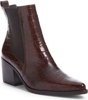 Paul Green Cojo Pointed Toe Chelsea Boot in Cigar Antic Croco at Nordstrom Rack, Size 7.5Us / 5Uk