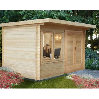 Shires Belgravia 28 mm Log Cabin 10 x 10 Feet in Light Brown