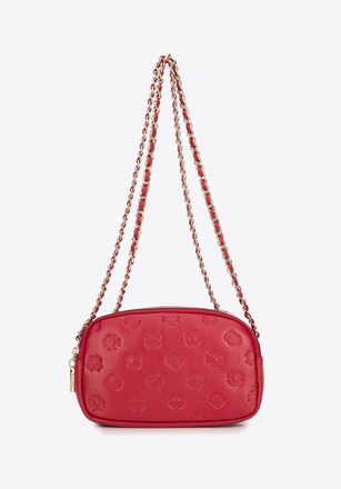 Wittchen Dames Leren Crossbody Tas met Ketting, Framboos, Natuurlijk Leer