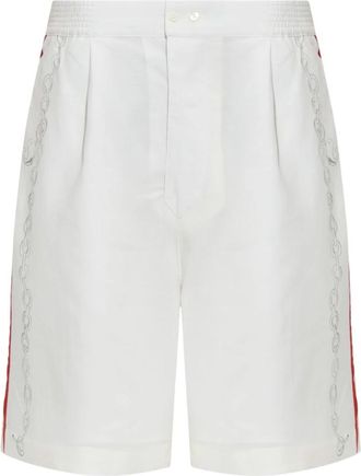 Jacquemus Patroon Shorts - Heren - Korte Broeken - Wit - M - Linnen - Korte Broeken