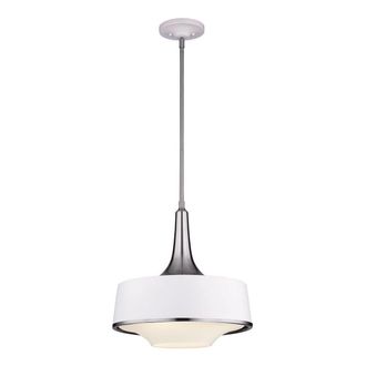 Netlighting Holloway 4 Light Dome Ceiling Pendant White Brushed Steel E27