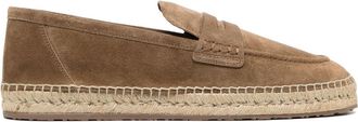 Gianvito Rossi round-toe suede espadrilles - men - Rubber/Calf Leather/Calf Suede/Raffia - 41.5 - Brown