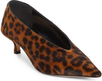 Le Monde Beryl Babouche Genuine Calf Hair Kitten Heel Pump in Leopard at Nordstrom, Size 10.5Us